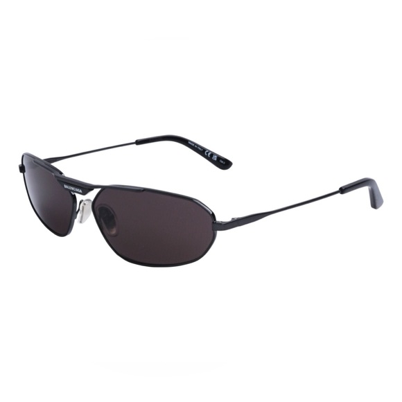 NEW BALENCIAGA OVAL METAL SUNGLASSES BALENCIAGA BB0245S 001 BLACK EYEWEAR - Picture 1 of 7